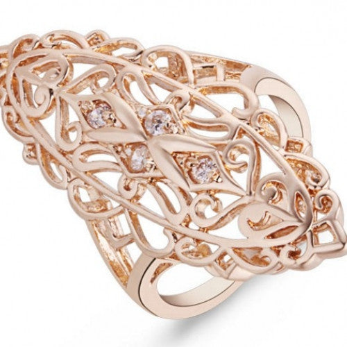 Women Cubic Zircons Retro Bijoux Gold Plated Ring