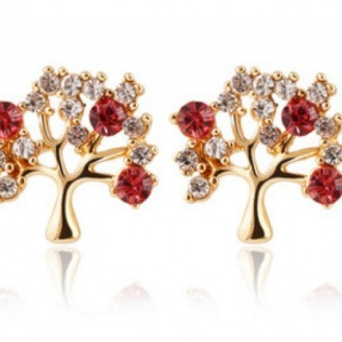 Alloy Plated Silver Gold New Design Zircon Earrings