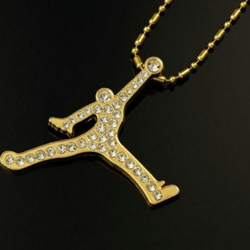 Rhinestone Pendant Gold Chain For Men